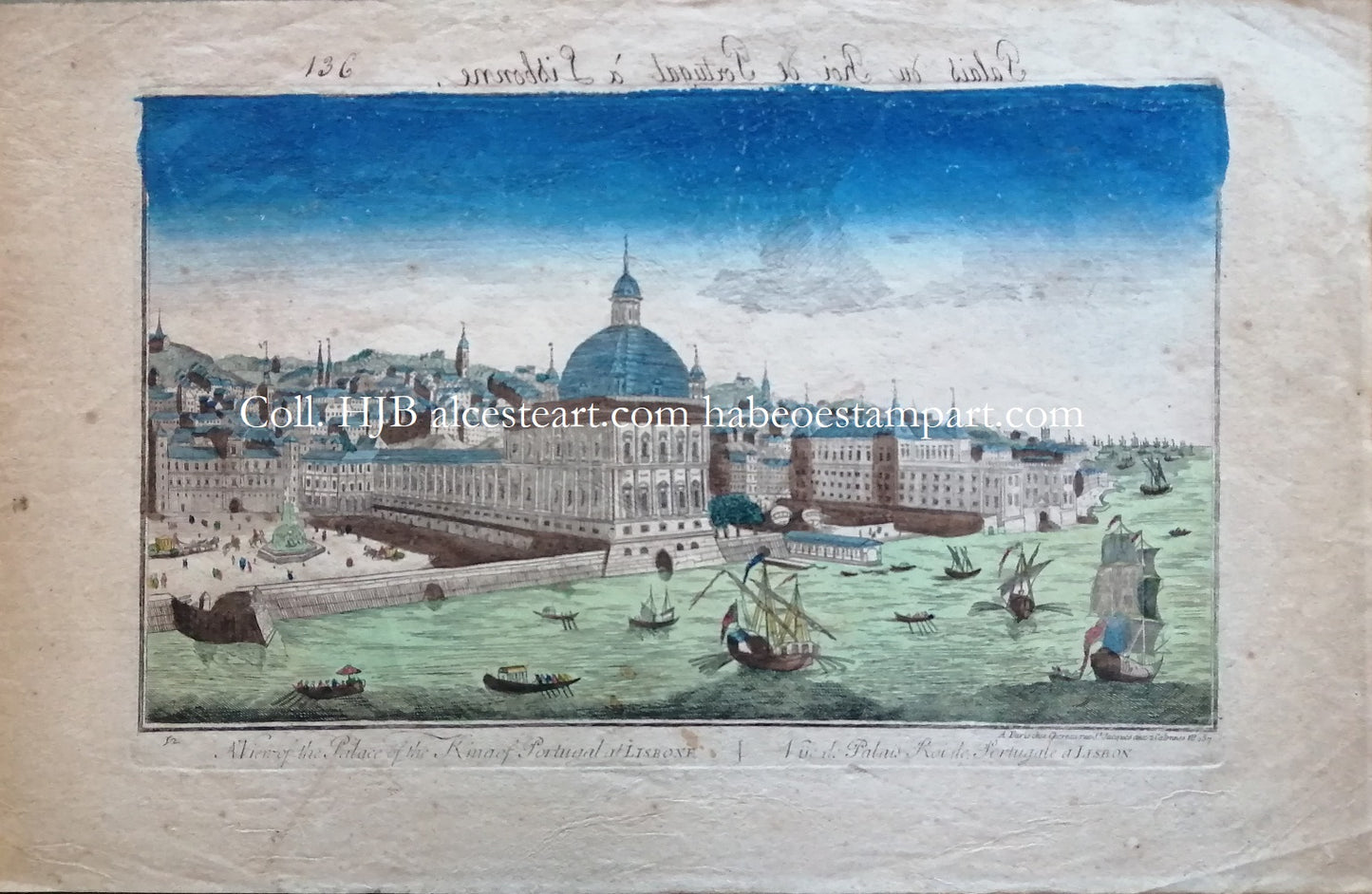 Chéreau Vue du Palais du Roi du Portugal à Lisbonne