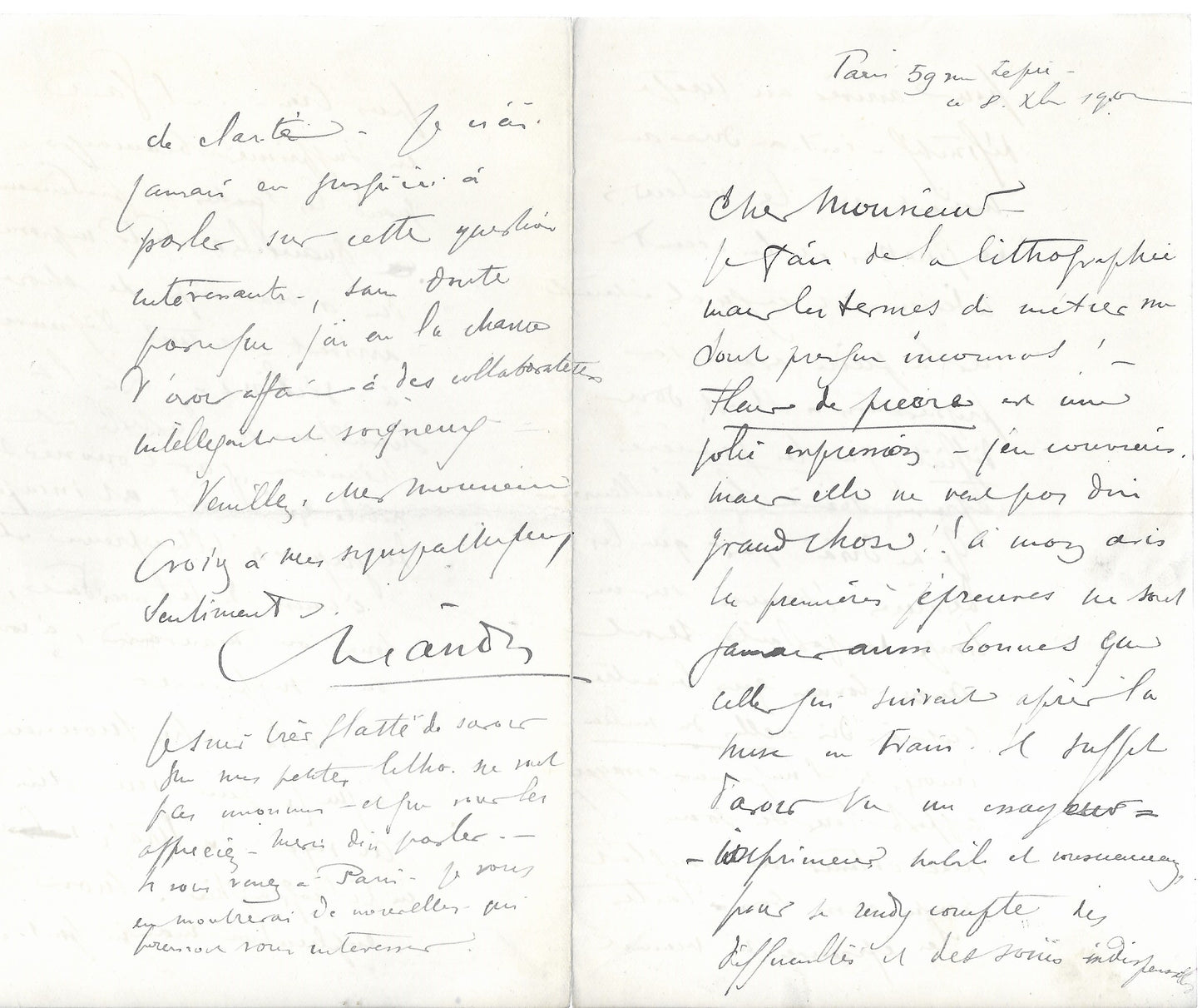 Léandre LAS 1902Propos sur la lithographie
