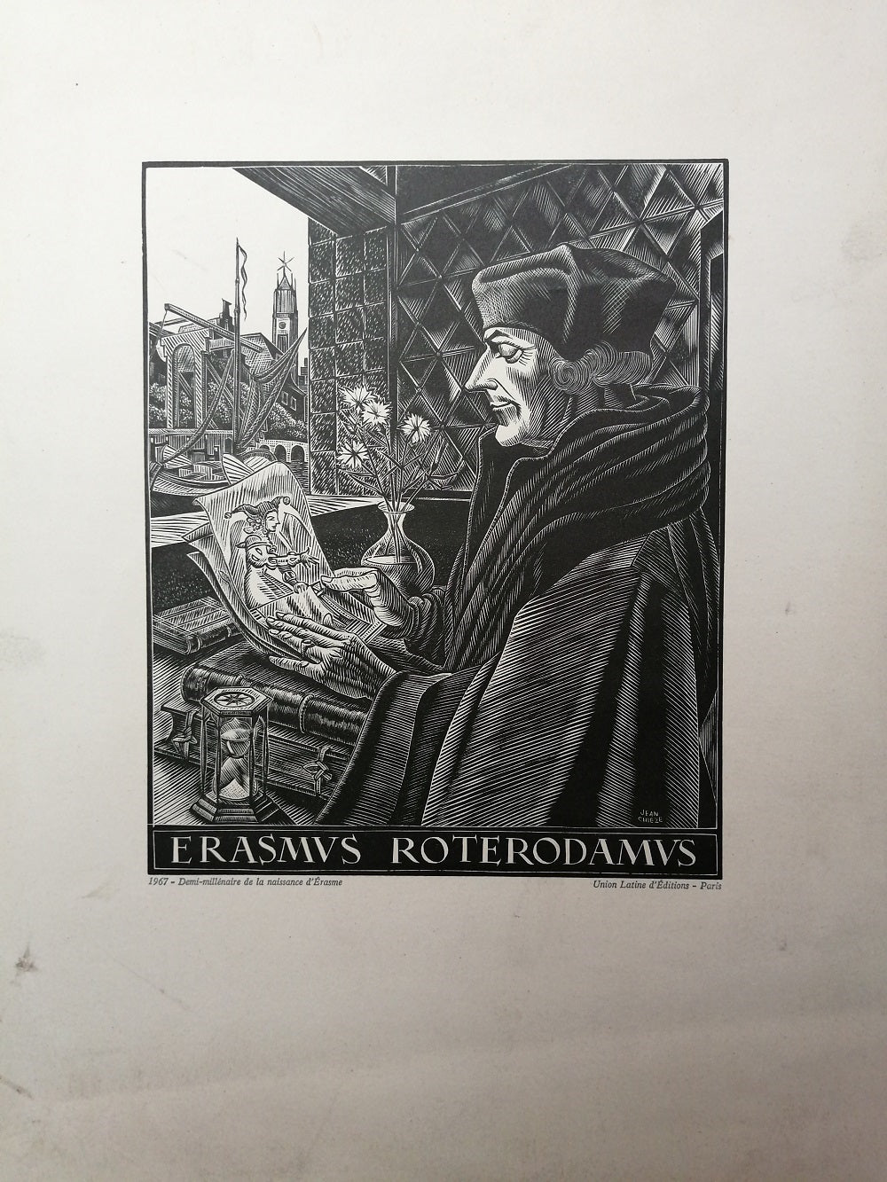 Chièze Portrait Erasmus Roterodamus d'après Holbein (1967)