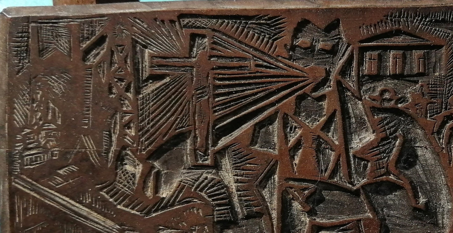 Matrice Matrice Bois Gravé Scène Expressionniste (années 1920)