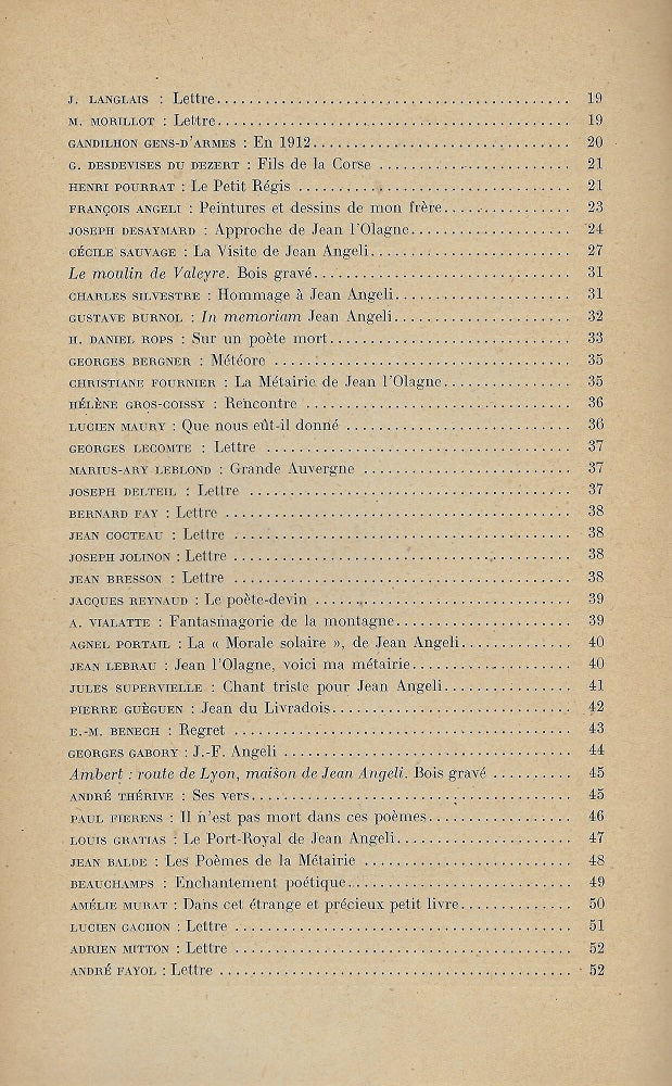 Angeli Hommage à Jean Angeli 1926