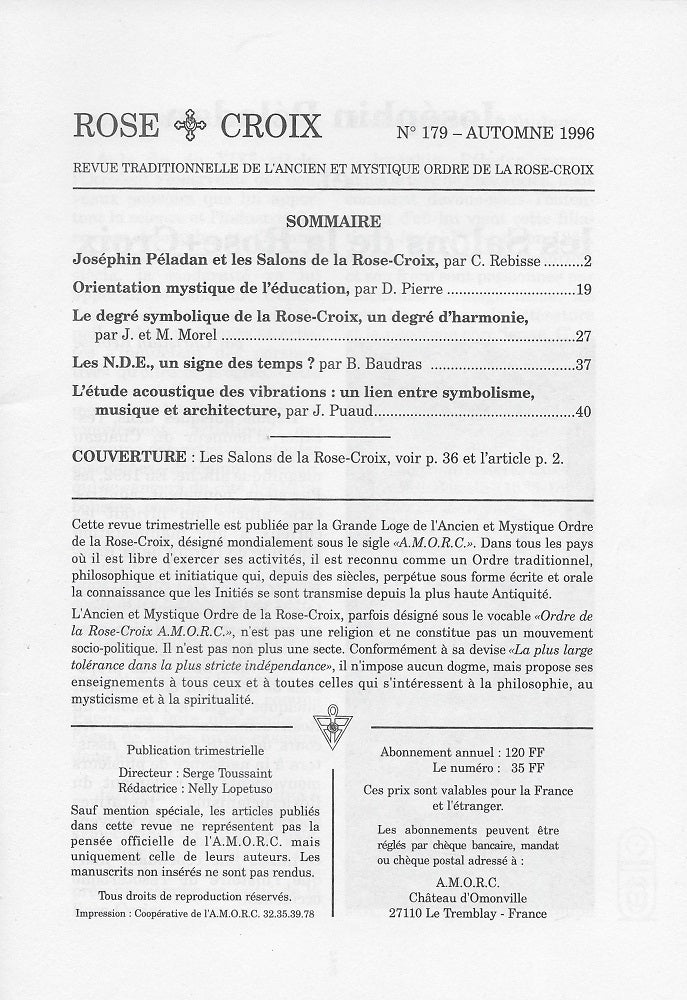 AMORC Revues année 1996