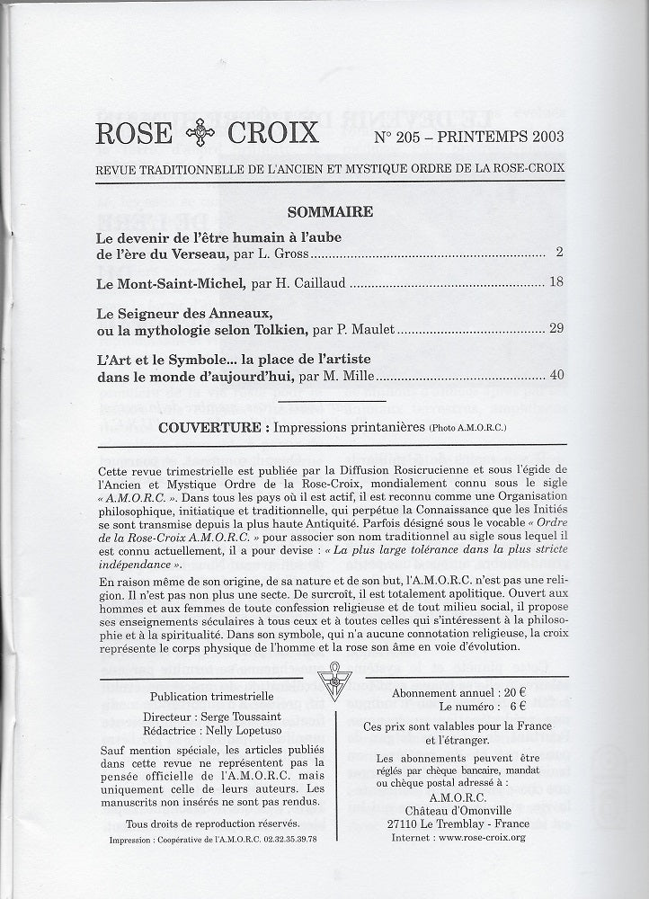 AMORC Revues année 2003
