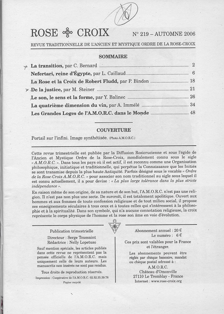 AMORC Revues année 2006