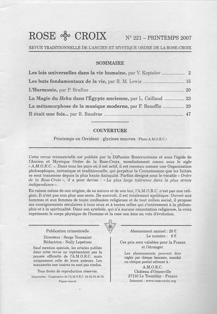 AMORC Revues année 2007