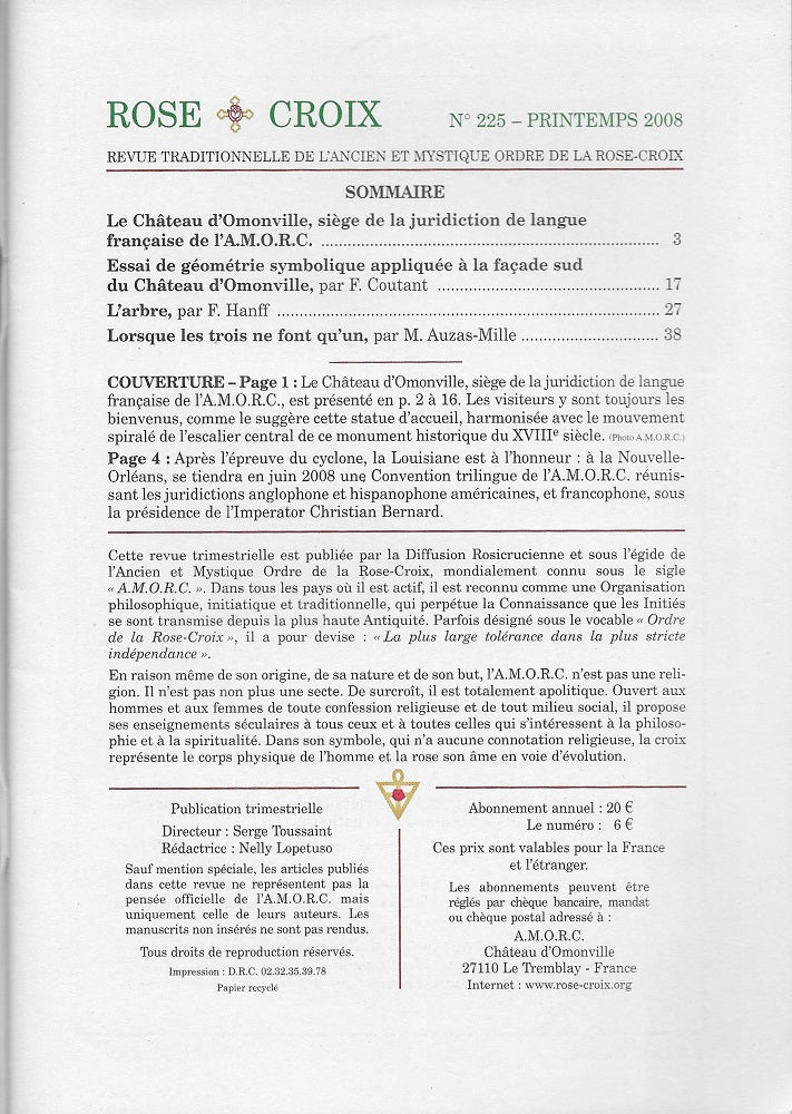 AMORC Revues année 2008