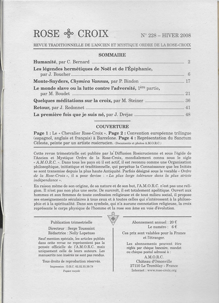 AMORC Revues année 2008