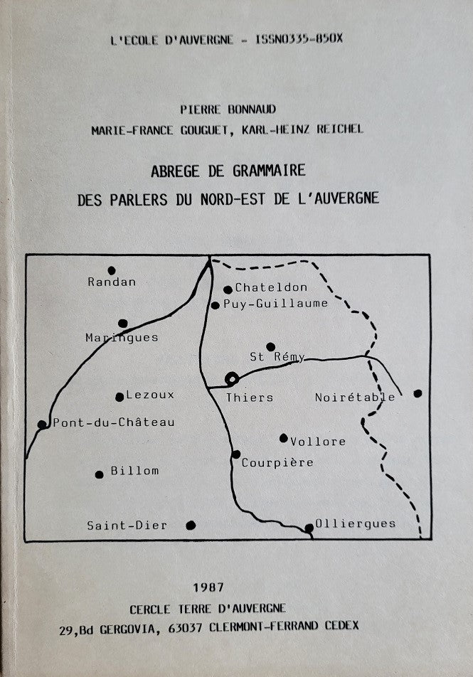 Bonnaud Abrégé de grammaire des parlers du nord-est de l'Auvergne 1987