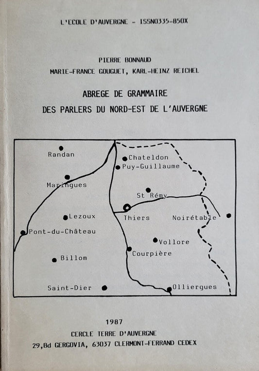 Bonnaud Abrégé de grammaire des parlers du nord-est de l'Auvergne 1987