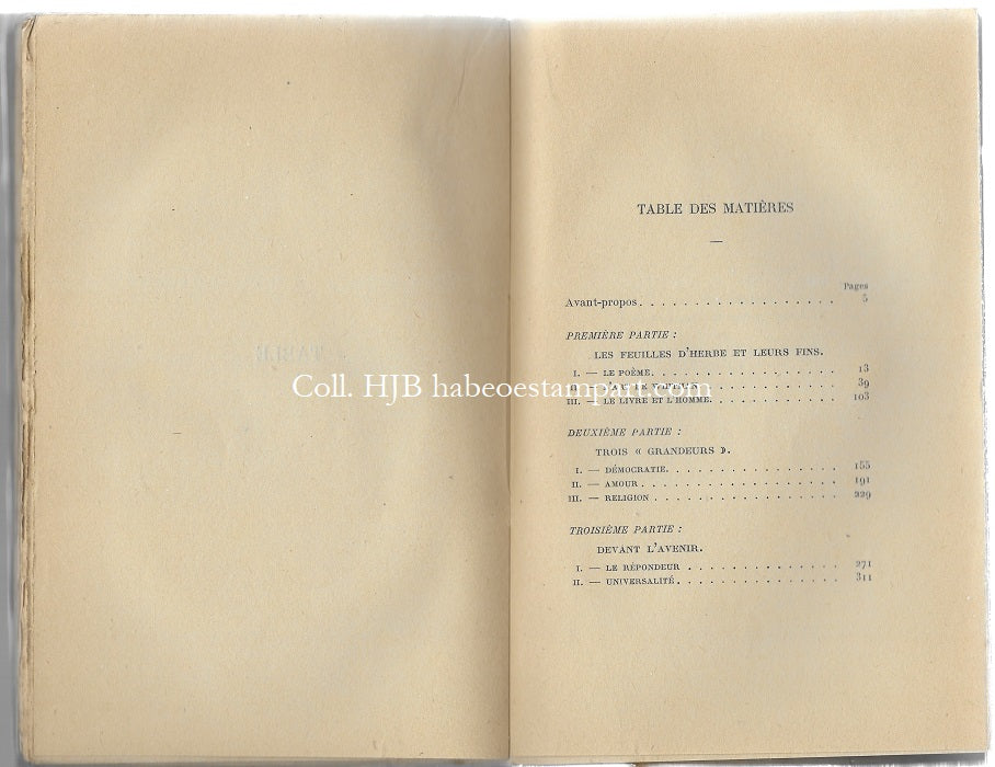Bazalgette Poème Evangile de Walt Whitman 1921