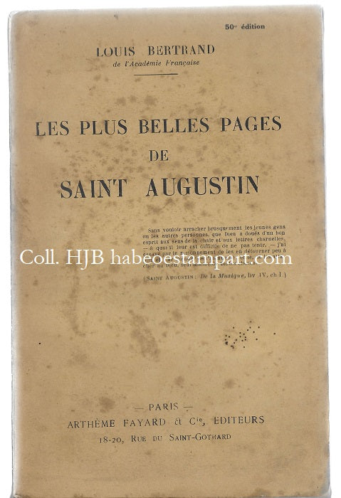 Bertrand Les plus belles pages de Saint Augustin 1916