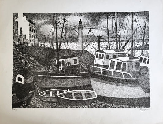 Dussour Bateaux à quai à marée basse 117/125