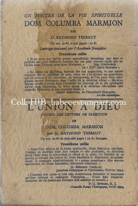 Dom Colomba Marmion Le Christ Idéal du Moine 1936