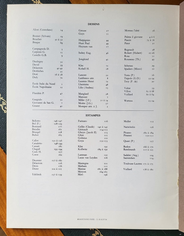 Prouté Catalogue Campagnola 1987 Dessins Estampes