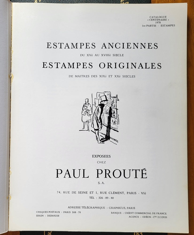 Prouté Catalogue Centenaire 1978 1e partie Estampes