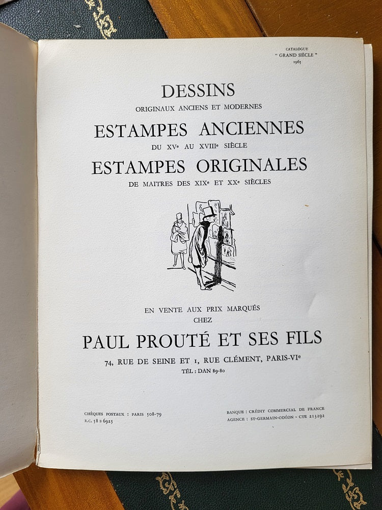 Prouté Catalogue Grand Siècle 1965 Dessins Estampe