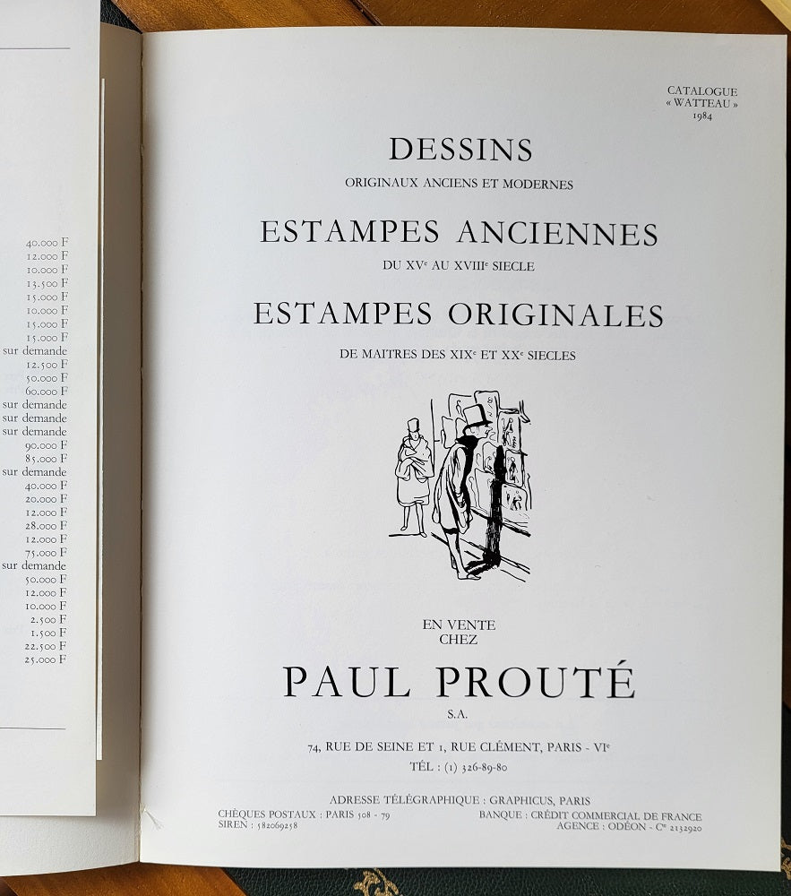 Prouté Catalogue Watteau 1984 Dessins Estampes