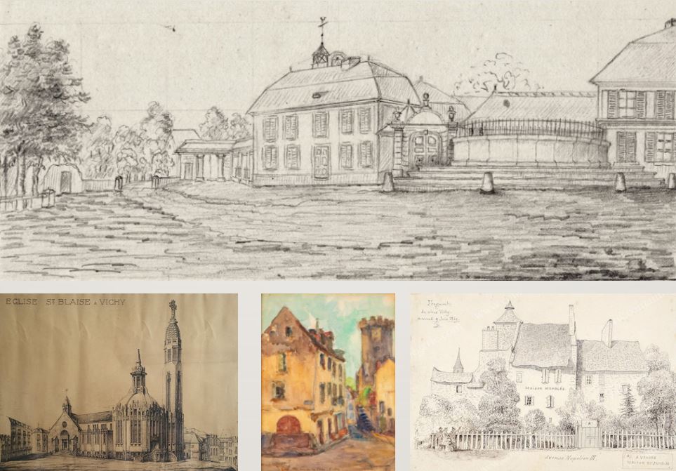 Brivet Source de l'Hôpital & Vieux Vichy vus par les artistes au fil des ans