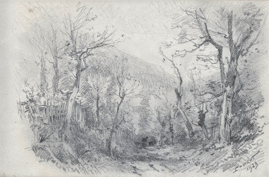 Noirot 46 Gardeuse de chèvres dans le chemin de Royat (1923)