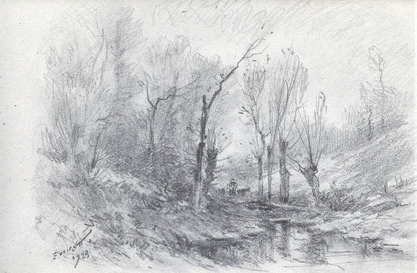 Noirot 52 Gardeuse de chèvres allant au ruisseau près Royat (1923)