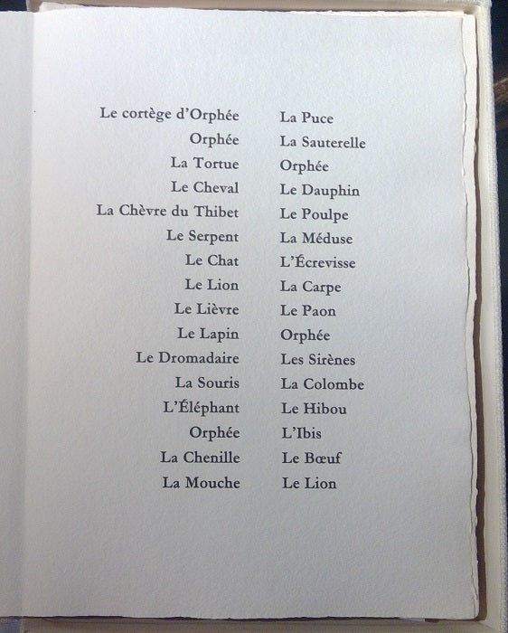 Lorjou Apollinaire Le bestiaire ou le cortège d'Orphée 1965