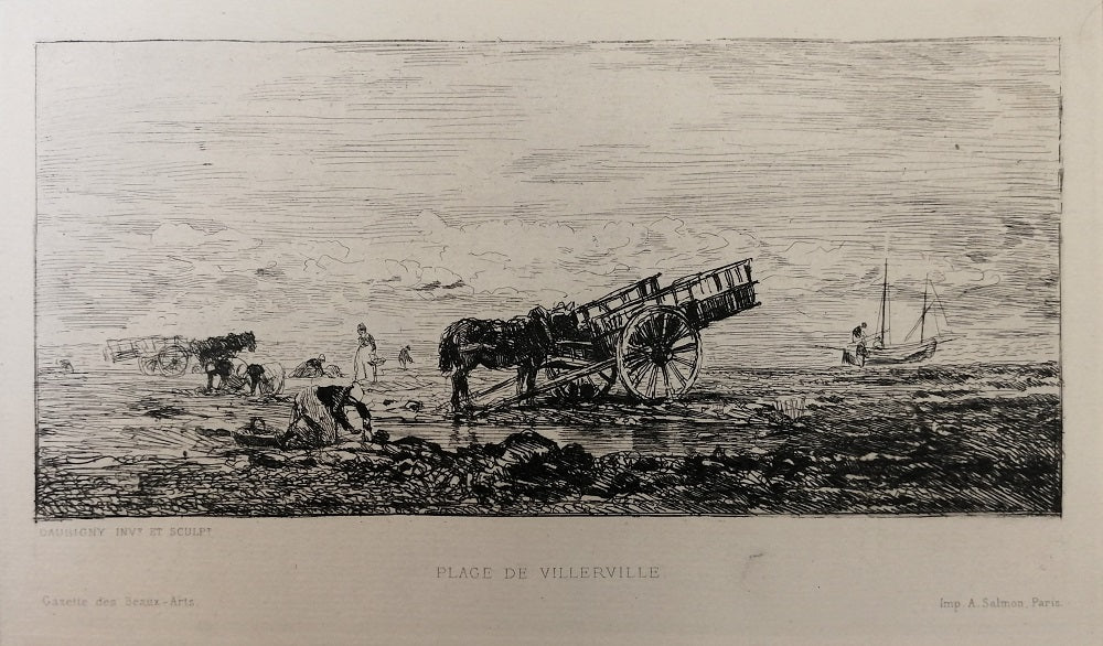 Daubigny Charrette sur la Plage de Villerville (1855)