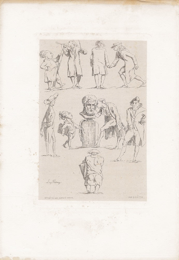 Flameng Caricatures d’anciens pensionnaires de l’école de Rome (1859)