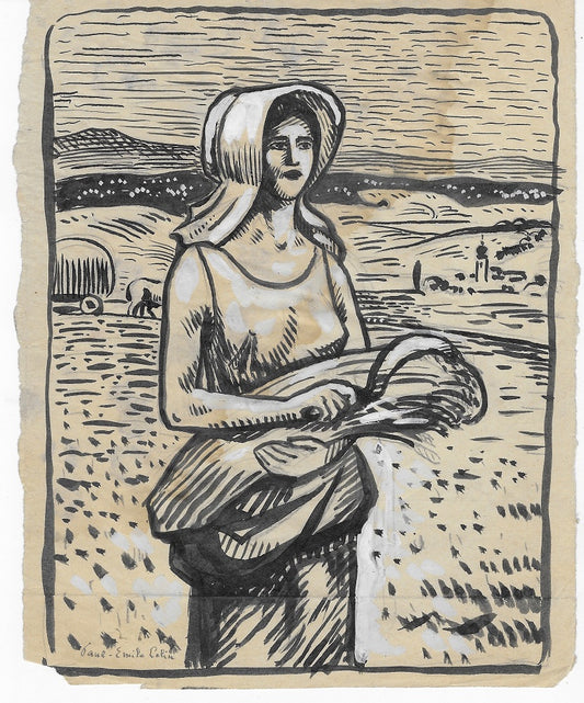 Colin Jeune paysanne à la gerbe Dessin