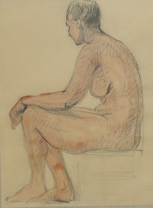 Bocabeille Nu féminin assis de profil gauche Éc. Fr 20e