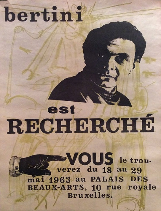Bertini est RECHERCHÉ Affiche Bruxelles 1963
