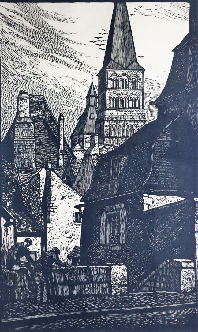 Chalandre La Charité-sur-Loire L'église abbatiale vue des quais