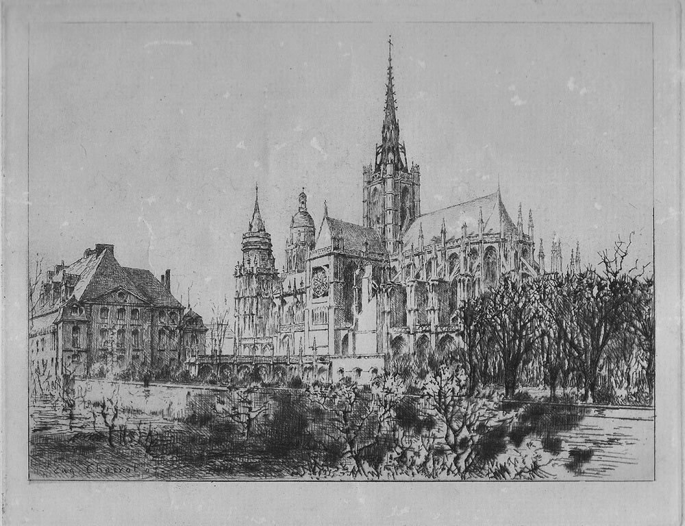 Charvot Évreux Cathédrale (Côté méridional) Gravure 1905