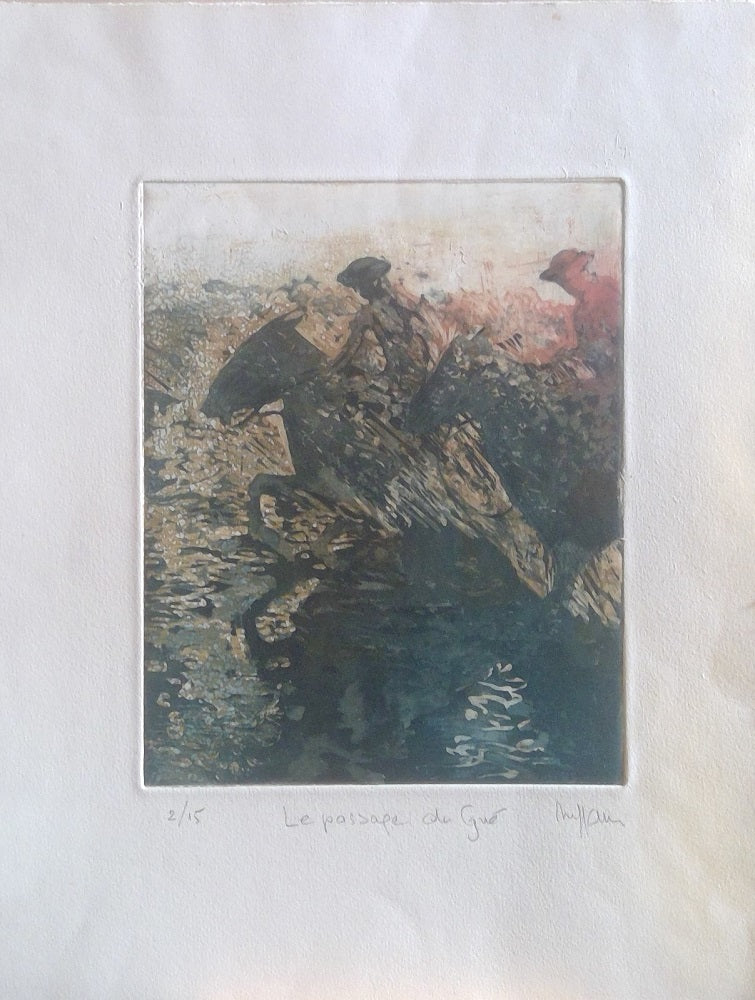 James Le Passage du gué Aquatinte 2/15