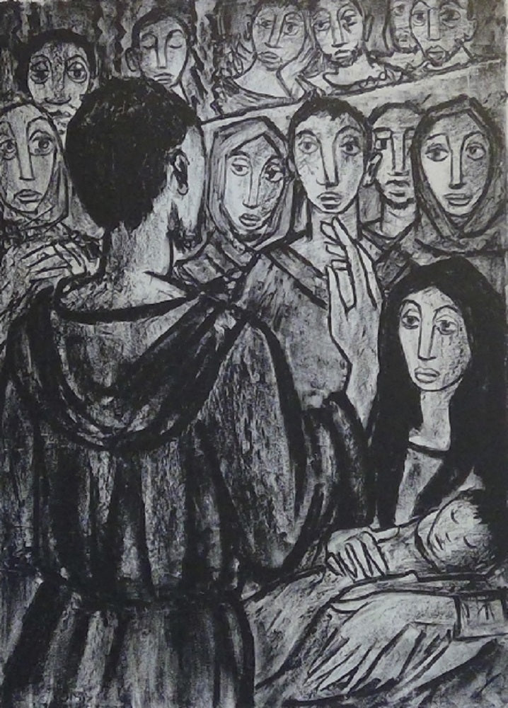 Loisel Saint François prêchant devant une mère et son enfant (EA, 1961)