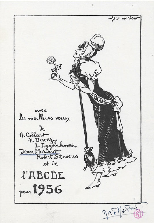 Morisot Vœux ABCDE 1956 Ex-Libris