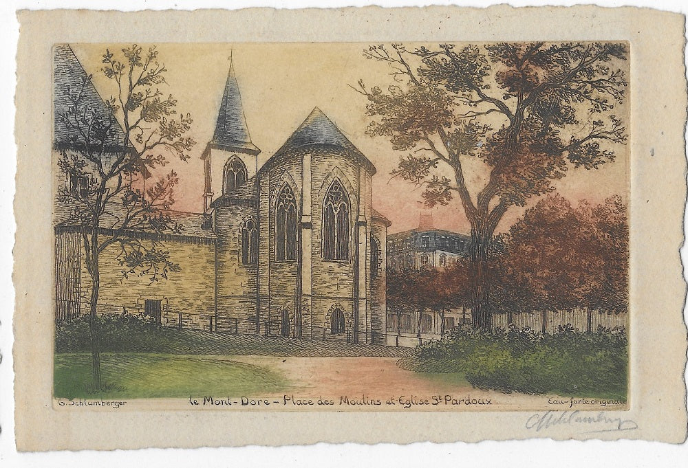 Schlumberger Le Mont-Dore Place des Moulins Eglise St Pardoux