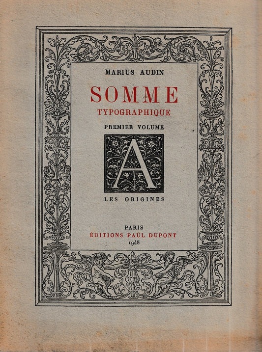 AUDIN Somme typographique LIVRE 2 VOL. 1948 1949