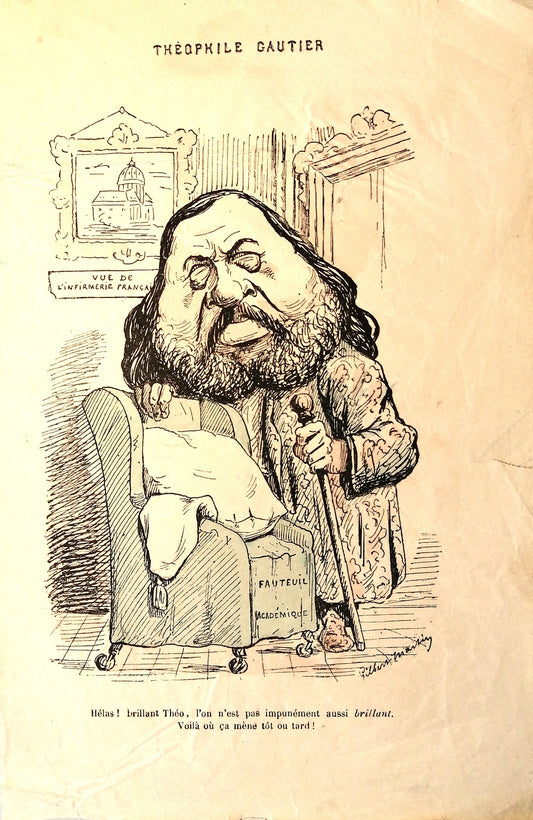 Martin Portrait charge de Théophile Gautier XIXe