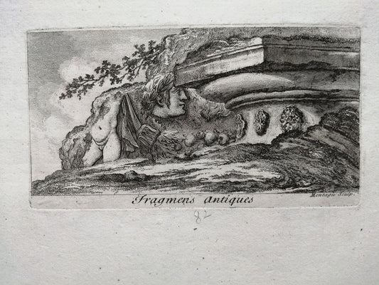 Montaigue Paysage avec ruines XVIIIe