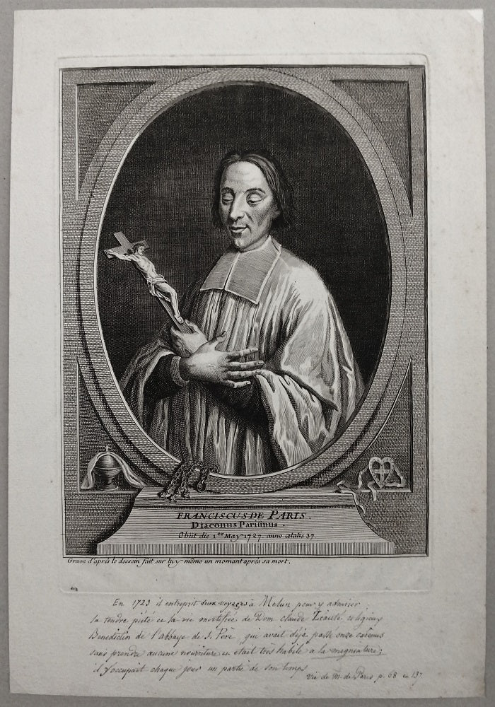 Poilly Restout Portrait de Franciscus de Paris Diaconus Parisinus