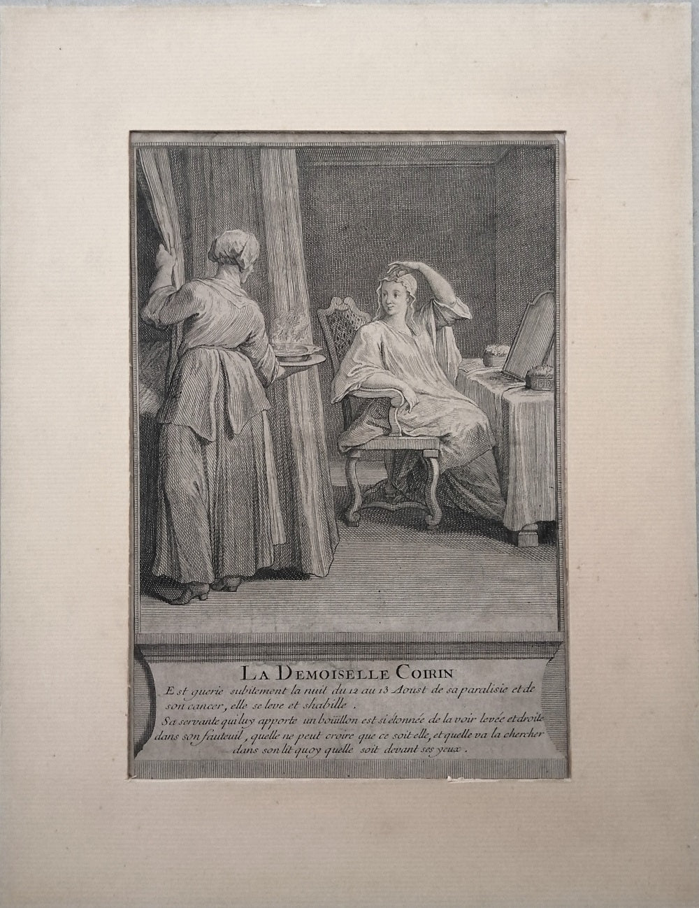 Picart La Demoiselle Coirin sur le tombeau du diacre Paris 1737
