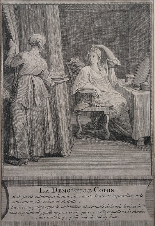 Picart La Demoiselle Coirin sur le tombeau du diacre Paris 1737