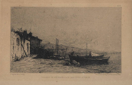 Appian Cabanes de pêcheurs sur les Côtes d'Italie (1877)
