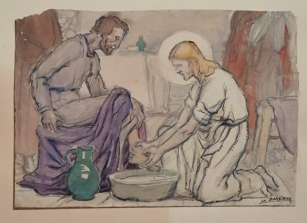 Barbier Lavement des pieds des apôtres par Jésus-Christ (1948)