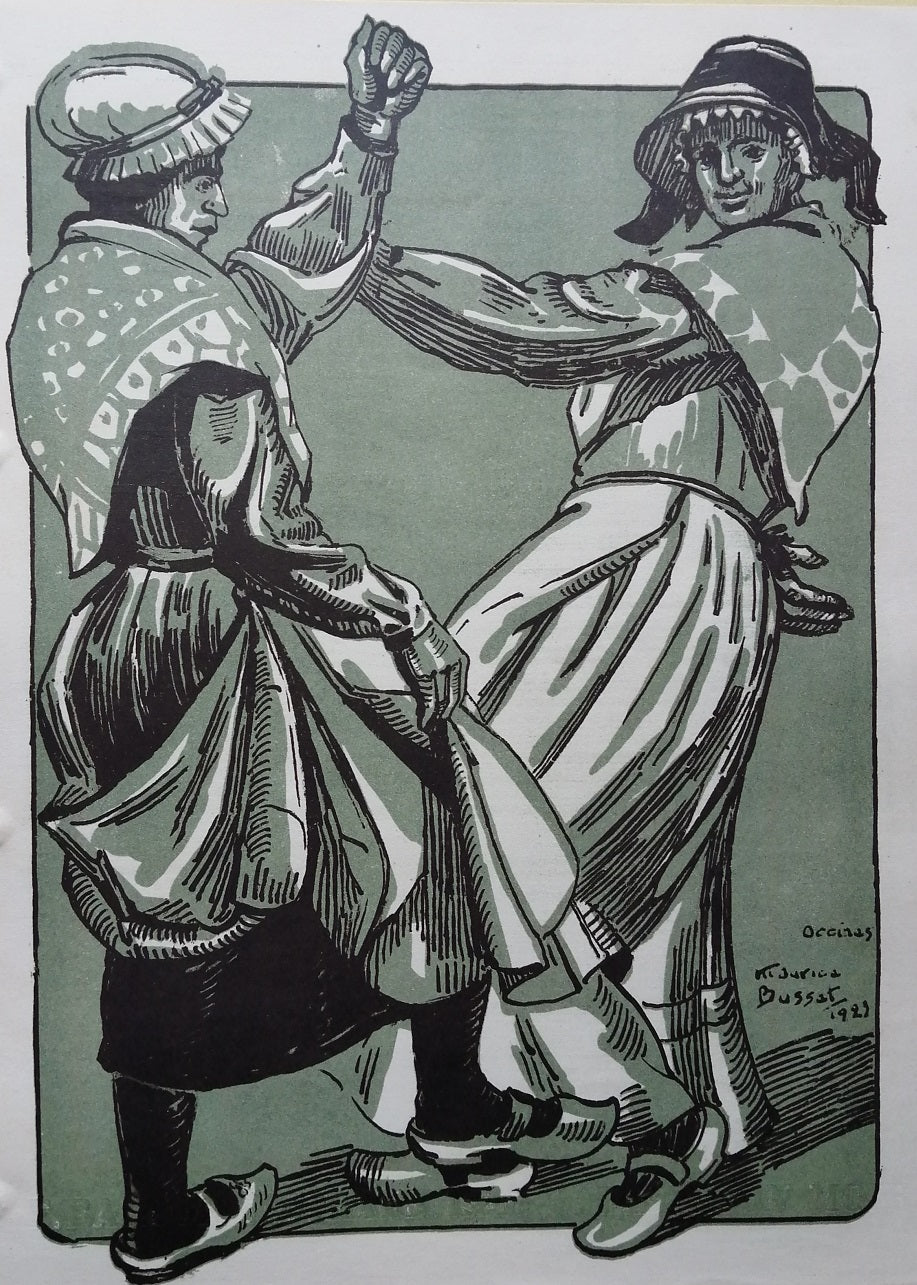 Busset Paysannes dansant la Bourrée Orcines Puy-de-Dôme 1923
