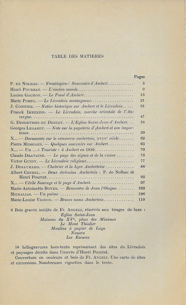 Angeli Ambert & le Livradois 1932