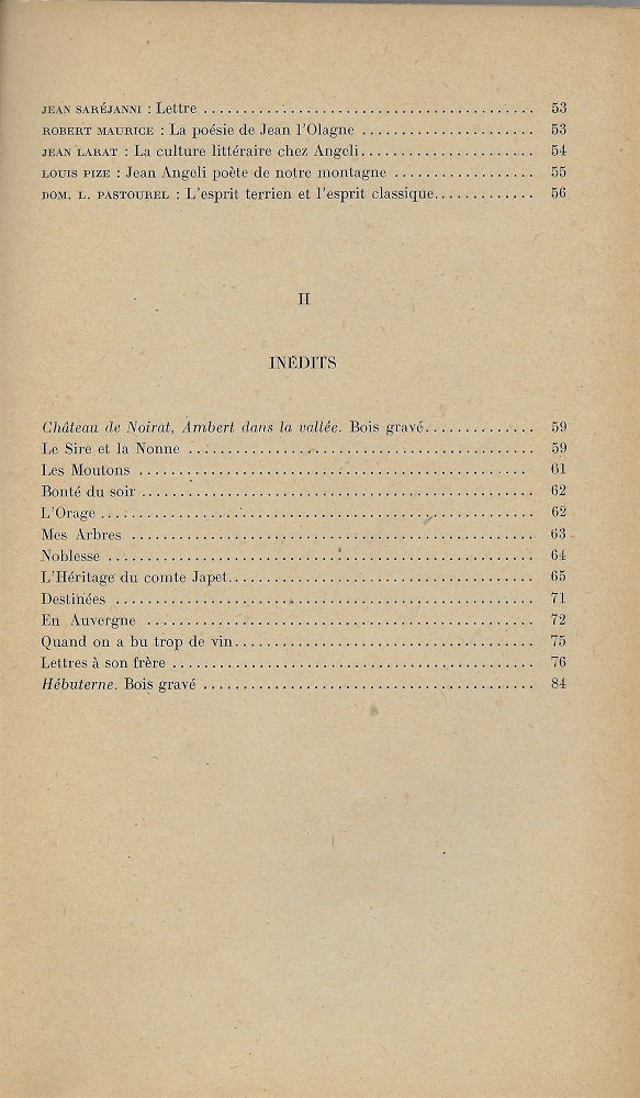 Angeli Hommage à Jean Angeli 1926