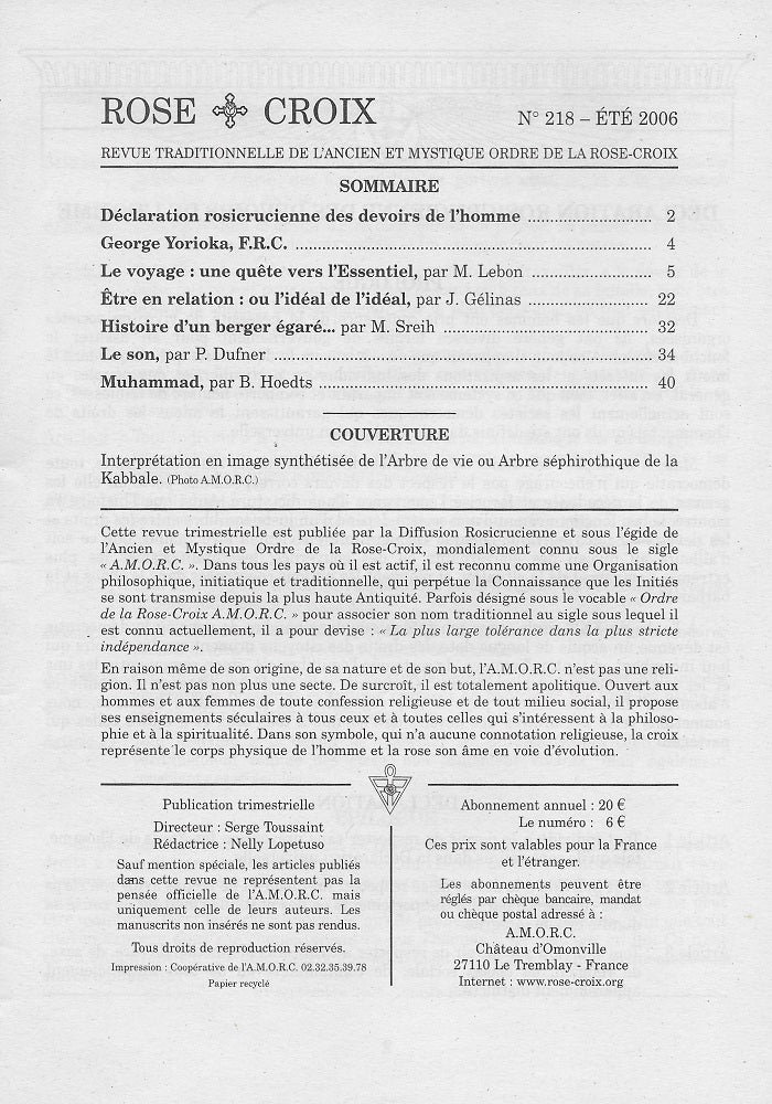 AMORC Revues année 2006