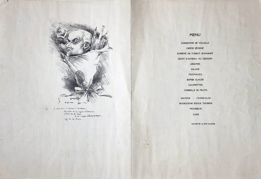 Jonas Villa Menu de la Légion d’Honneur du Dr. Paul Antoine (1/32, 1930)