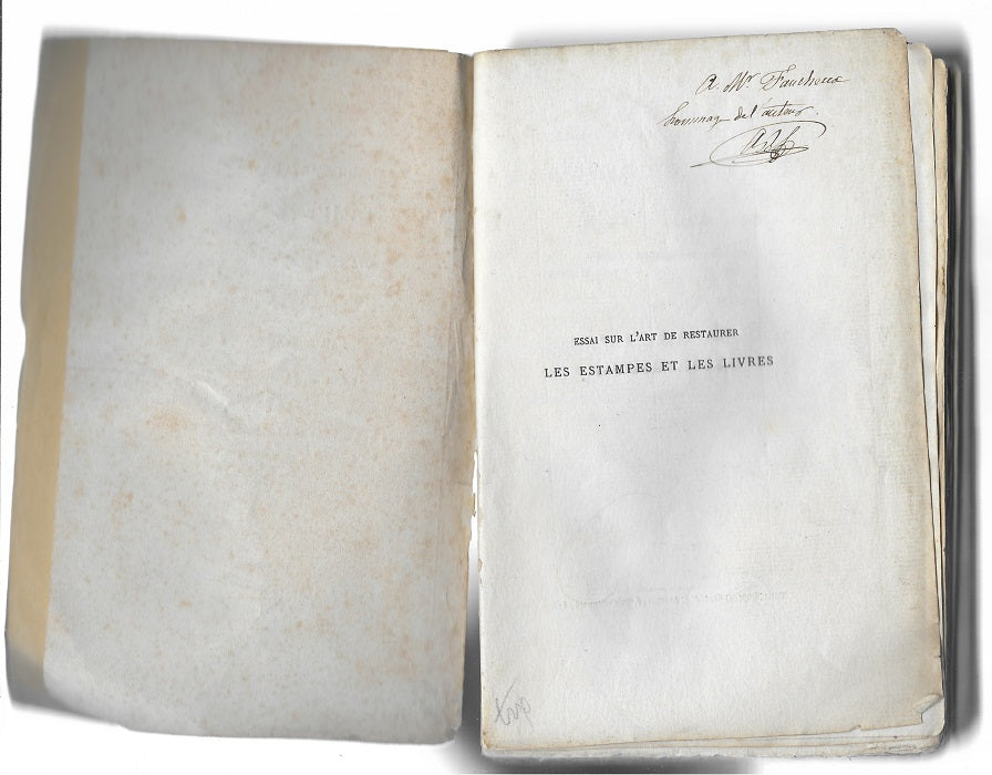Bonnardot Essai sur l'art de restaurer les estampes et les livres 1858